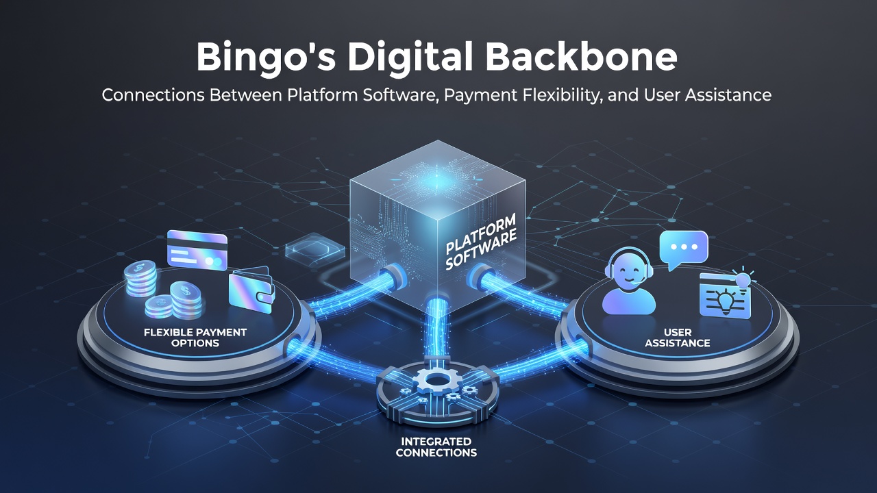 Screenshot of bingo platform interface displaying payment options and assistance settings side by side