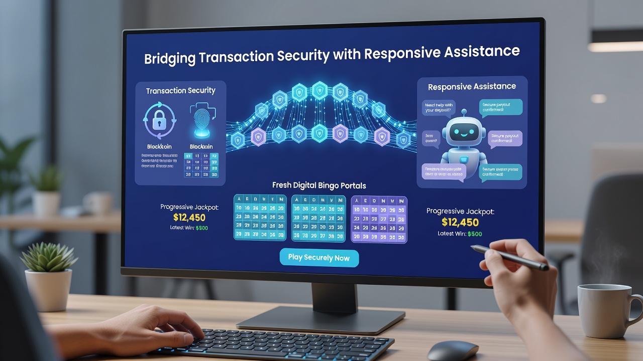 Support dashboard on a bingo portal illustrating transaction verification steps and live agent availability