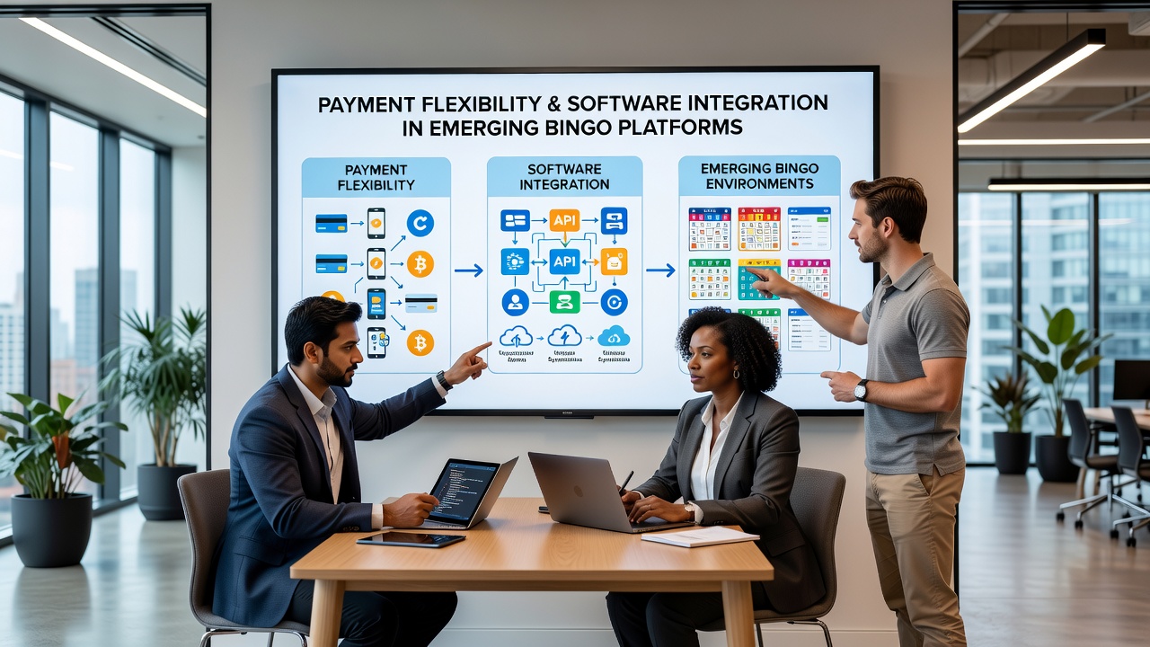 Detailed view of API connections between payment gateways and bingo game servers in development environments