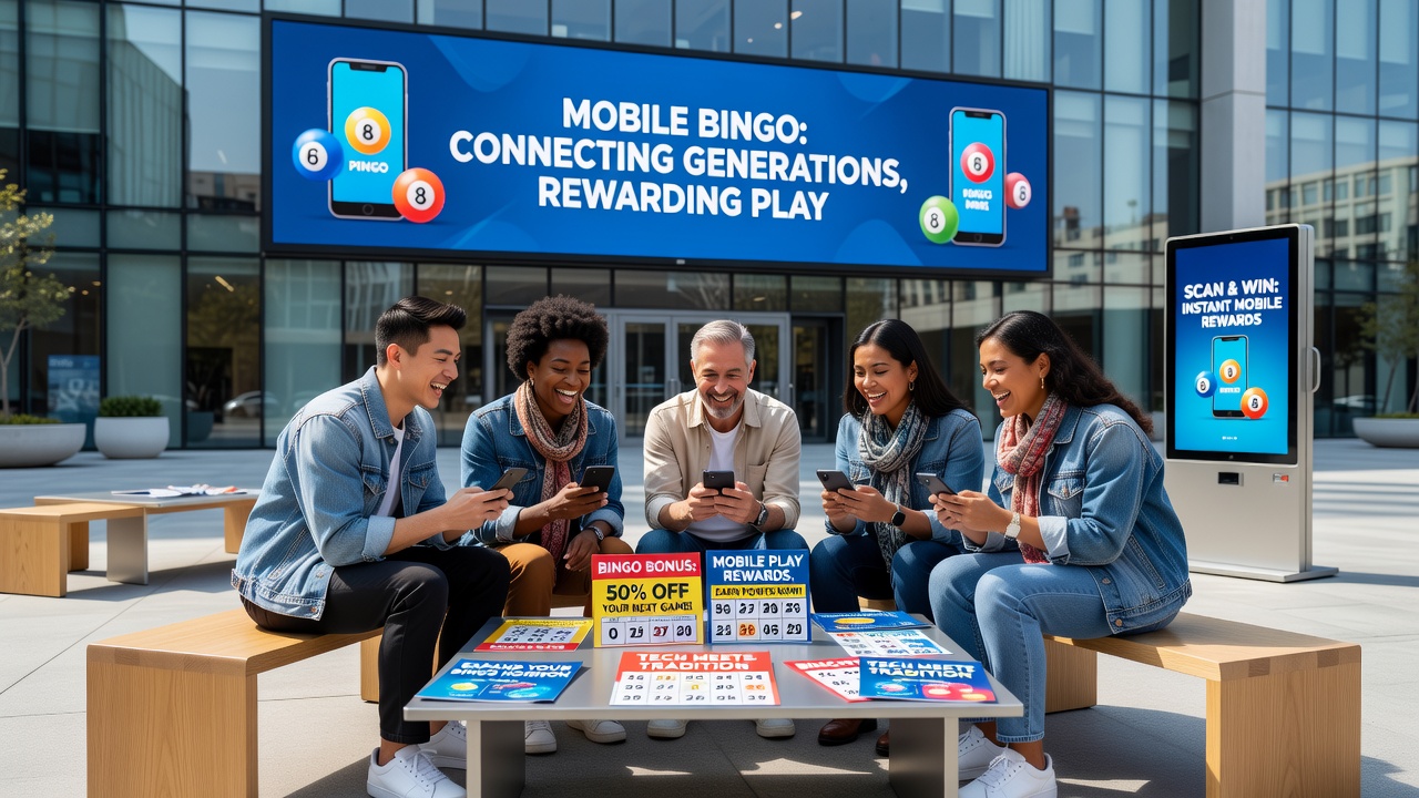 Mobile bingo app interface displaying promotional incentives and player engagement features